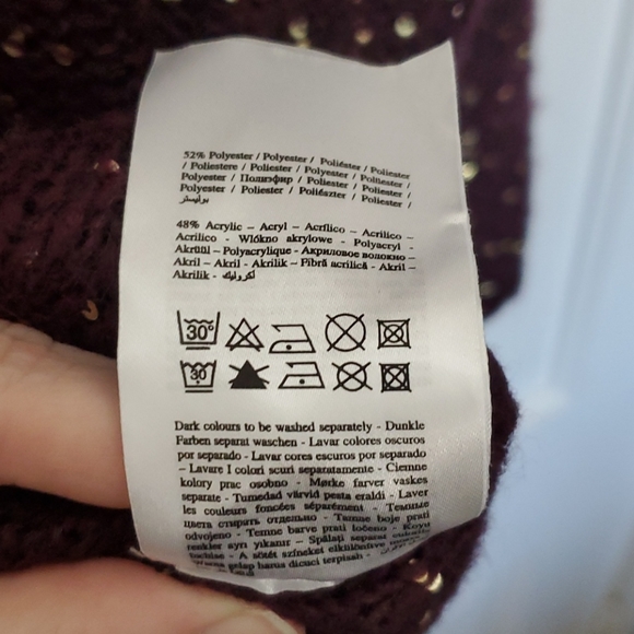 Junarose Burgundy Sequined Sweater - Picture 6 of 6